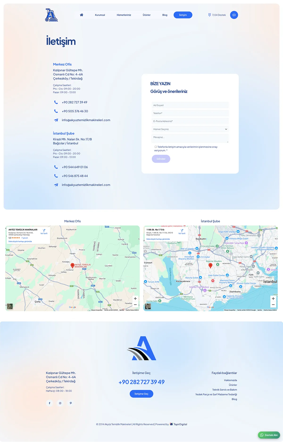 Web Tasarım - Akyüz Temizlik Makineleri 5