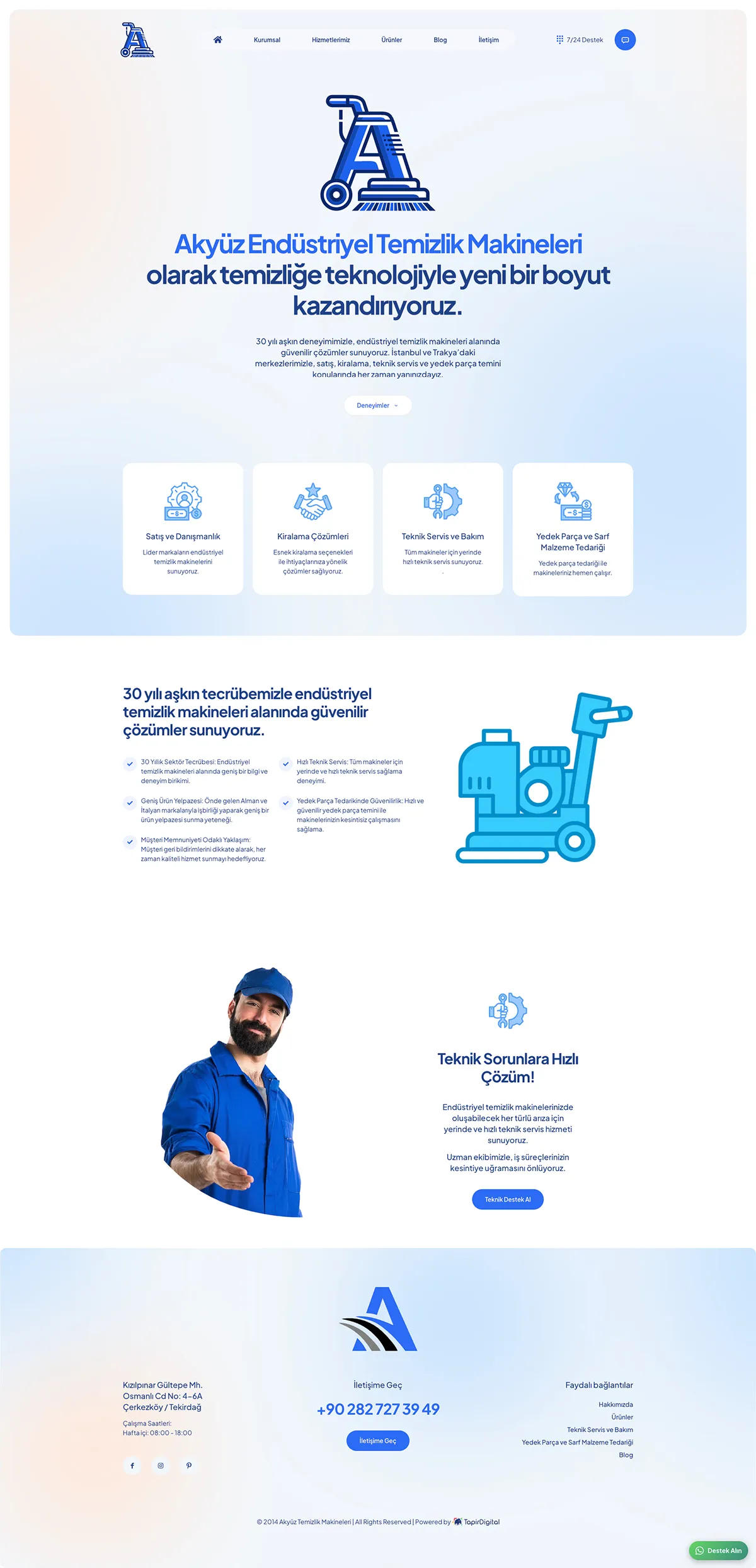 Web Tasarım - Akyüz Temizlik Makineleri 3