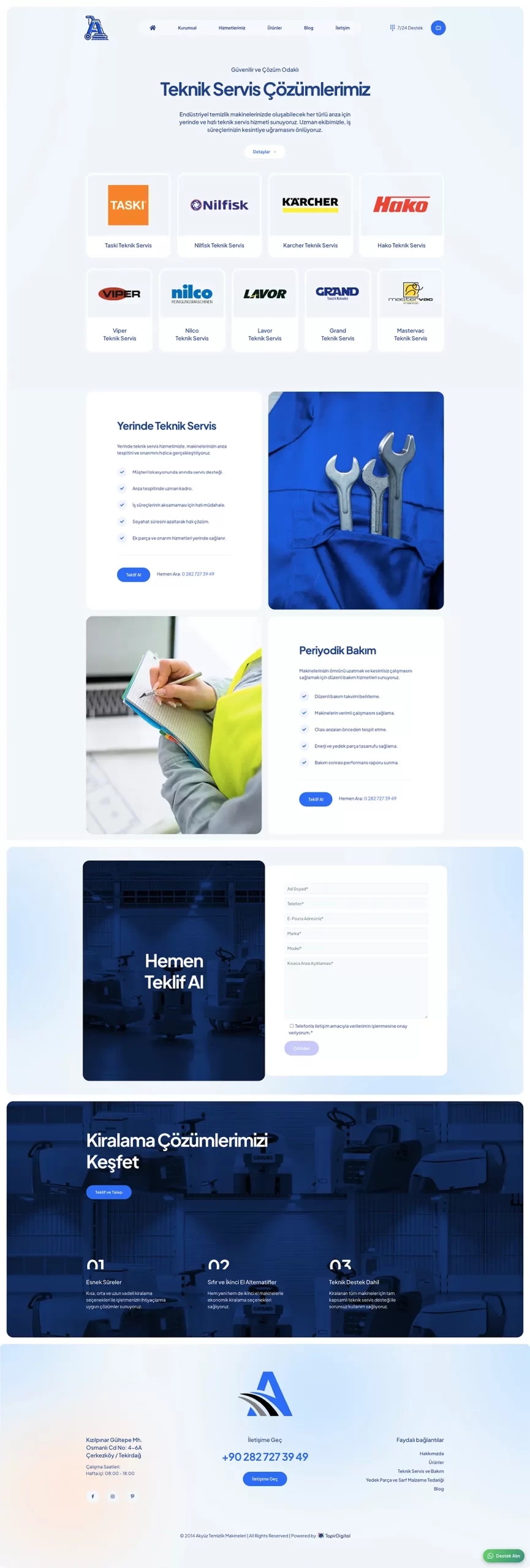 Web Tasarım - Akyüz Temizlik Makineleri 2