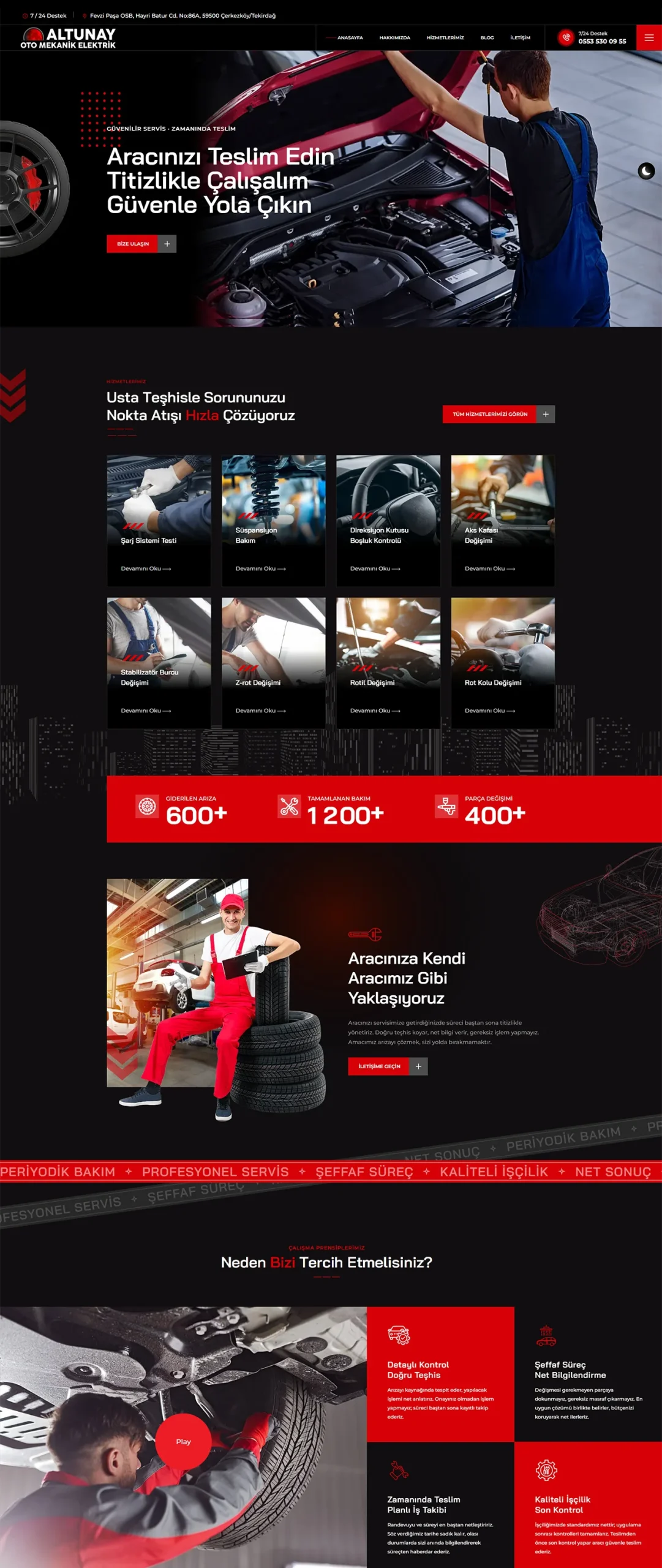 Çerkezköy Oto Tamir Web Tasarım Hizmeti