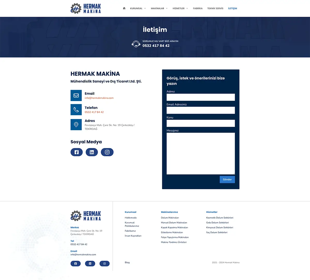 Hermak Makina Web Tasarım 1