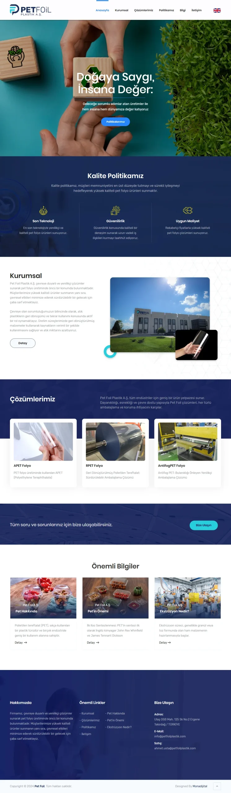 Petfoil Plastik Web Tasarım Hizmeti