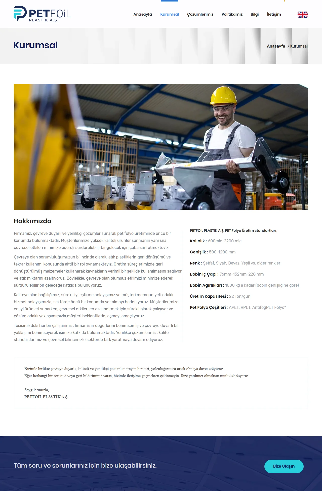 Petfoil Plastik Web Tasarım Hizmeti