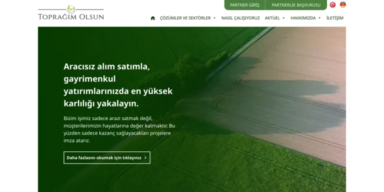 Toprağım Olsun Web Sitesi